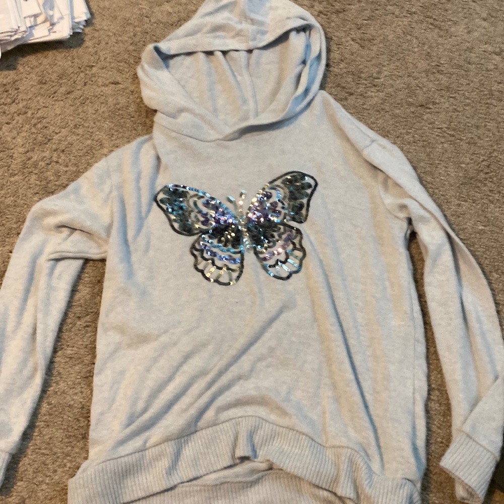 butterfly light blue sweater
